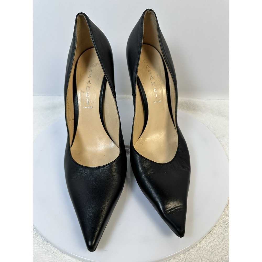 CASADEI Womens High Heel Slim Stilettos 9 B US Black Leather - Sexy Classic